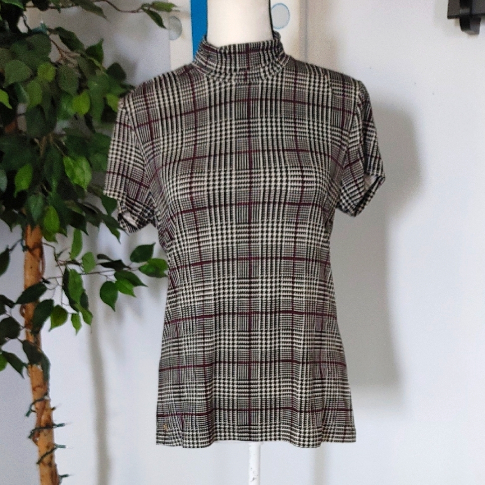 Lauren Ralph Lauren Houndstooth Turtleneck L